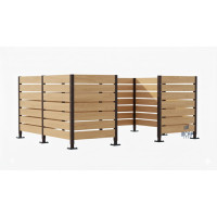 Waste Bin Privacy Screen Made of Compact Laminate - Complete Set (3000x3750 mm, Chocolate Brown)