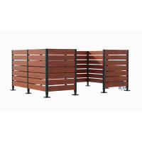 Garbage Bins Privacy Screen from Compact Laminate – Complete Set (3000x3750 mm, Deep Black)