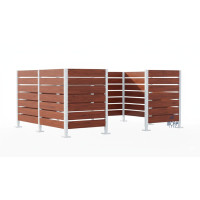 Trash Can Privacy Screen Made of Compact Laminate – Complete Set (3000x3750 mm, Pure White).