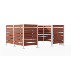 Mülltonnen Sichtschutz aus Kompakt-Laminat – Komplettset (3000x3750 mm, Reinweiß)