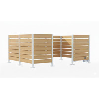 Mülltonnen Sichtschutz aus Kompakt-Laminat – Komplettset (3000x3750 mm, Reinweiß)