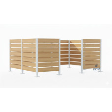 Mülltonnen Sichtschutz aus Kompakt-Laminat – Komplettset (3000x3750 mm, Reinweiß)