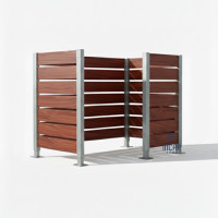 Garbage Bins Privacy Screen Made of Compact Laminate – Complete Set (750x1500 mm, Hot-Dip Galvanized)