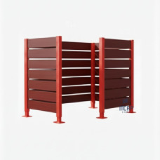 Waste Bin Privacy Screen made of Compact Laminate – Complete Set (750x1500 mm, Traffic Red)