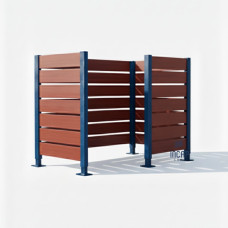 Garbage Bin Privacy Screen Made of Compact Laminate – Complete Set (750x1500 mm, Gentian Blue)