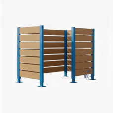 Garbage Bin Privacy Screen Made of Compact Laminate – Complete Set (750x1500 mm, Gentian Blue)