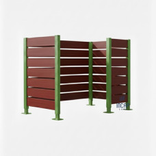 Garbage Bin Privacy Screen made of Compact Laminate – Complete Set (750x1500 mm, Moss Green)