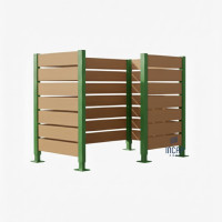 Mülltonnen Sichtschutz aus Kompakt-Laminat – Komplettset (750x1500 mm, Moosgrün)