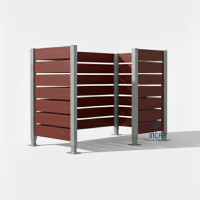 Mülltonnen Sichtschutz aus Kompakt-Laminat – Komplettset (750x1500 mm, Seidengrau)