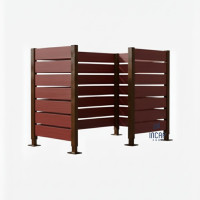 Mülltonnen Sichtschutz aus Kompakt-Laminat – Komplettset (750x1500 mm, Schokoladenbraun)