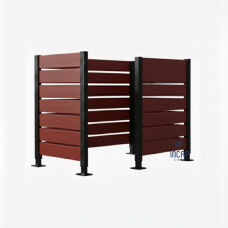 Garbage Bins Privacy Screen made of Compact Laminate - Complete Set (750x1500 mm, Deep Black)