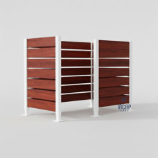 Trash Can Privacy Screen Made of Compact Laminate – Complete Set (750x1500 mm, Pure White)