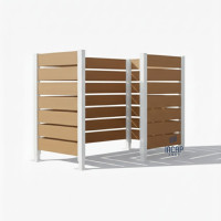 Trash Can Privacy Screen Made of Compact Laminate – Complete Set (750x1500 mm, Pure White)