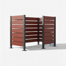 Garbage Bin Screen from Compact Laminate - Complete Set (750x1500 mm, Procity Gray)