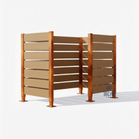 Garbage Bins Privacy Screen made of Compact Laminate – Complete Set (750x1500 mm, Rust Corten Effect)