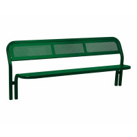 Procity bench CONVI with backrest: Seat made of galvanized steel (Moss Green), frame made of steel (Moss Green).