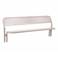 Procity Convivial Bench with Backrest: Seating surface made of galvanized steel (silk grey), frame made of steel (silk grey).