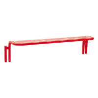 PROCITY CONVI Bench Without Backrest: Seat made of Galvanized Steel (Traffic Red), Frame made of Steel (Traffic Red).
