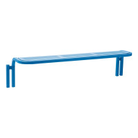 PRO CITY Bench CONVI without backrest: Seat surface made of galvanized steel (gentian blue), frame made of steel (gentian blue).