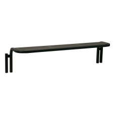 PROCITY bench CONVI without backrest: seat surface made of galvanized steel (deep black), frame made of steel (deep black).