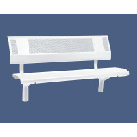 PROCITY Oslo Bench with Backrest: Seat made of galvanized steel (Pure white), Frame made of steel (Pure white).