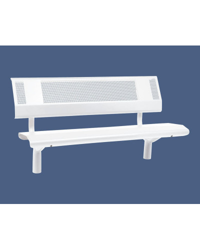 PRO CITY SITZBANK OSLO MIT RÜCKENLEHNE: Sitzfläche aus verzinktem Stahl (Reinweiß), Gestell aus Stahl (Reinweiß) - Kaufen Sie im Online-Shop mit schneller Lieferung.