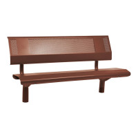 PROCITY Oslo Bench with Backrest: seat made of galvanized steel (colorful), frame made of steel (rust corten effect).