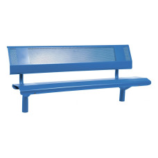 PROCITY Oslo Bench with Backrest: Seat made of galvanized steel (gentian blue), frame made of steel (gentian blue).