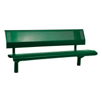 PROCITY Bench OSLO with Backrest: Seat made of galvanized steel (Moss Green), Frame made of steel (Moss Green).