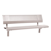 PROCITY Oslo bench with backrest: Seat made of galvanized steel (silk grey), frame made of steel (silk grey).