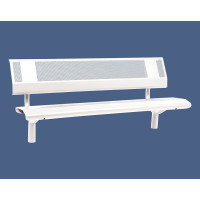 PROCITY Oslo Bench with Backrest: Seat made of galvanized steel (Pure white), Frame made of steel (Pure white).