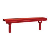Procity Oslo Bench without Backrest: Seat made of galvanized steel (purple red), Frame made of steel (purple red).