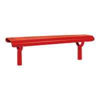 PROCITY Oslo Bench without Backrest: Seat made of galvanized steel (traffic red), Frame made of steel (traffic red).