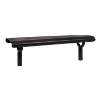 PROCITY Oslo Bench without Backrest: Seat made of Galvanized Steel (Deep Black), Frame made of Steel (Deep Black).
