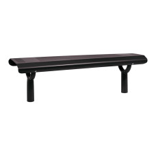 PROCITY Oslo Bench without Backrest: Seat made of Galvanized Steel (Deep Black), Frame made of Steel (Deep Black).