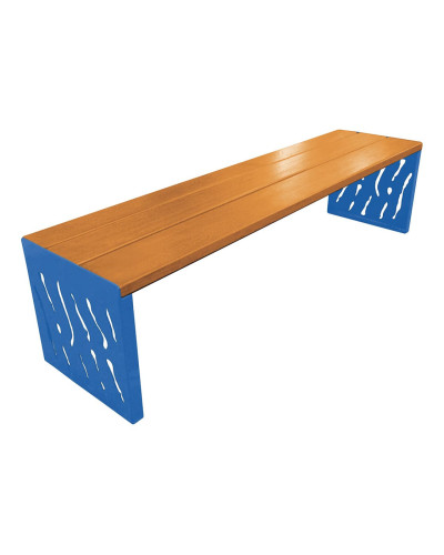 Kaufe PROCITY SITZBANK VENEDIG AUS STAHL & HOLZ - OHNE RÜCKENLEHNE: Sitzfläche aus Tropenholz (helle Eiche), Gestel aus Stahl (Enzianblau) - Online-Shop.
