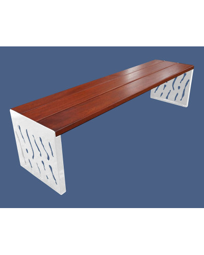 PROCITY SITZBANK VENEDIG AUS STAHL & HOLZ - OHNE RÜCKENLEHNE: Sitzfläche aus Tropenholz (Mahagoni), Gestel aus Stahl (Reinweiß) - Kaufen Sie im Online-Shop mit schneller Lieferung.