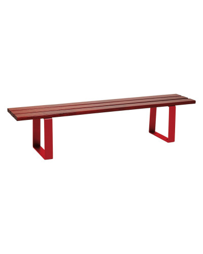 Buy PROCITY SITZBANK RIGA AUS STAHL UND WEICHHOLZ OHNE RÜCKENLEHNE: Sitzfläche aus Weichholz (helle Eiche), Gestell aus Stahl (Schokoladenbraun) - Shop Online with Delivery