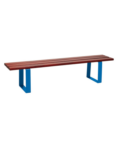 Buy PROCITY SITZBANK RIGA AUS STAHL UND WEICHHOLZ OHNE RÜCKENLEHNE: Sitzfläche aus Weichholz (helle Eiche), Gestell aus Stahl (Schokoladenbraun) - Shop Online with Delivery