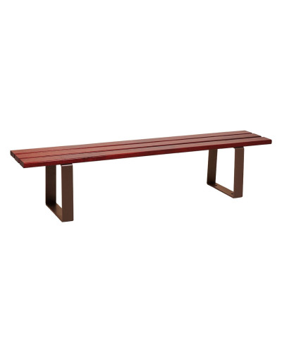 Buy PROCITY SITZBANK RIGA AUS STAHL UND WEICHHOLZ OHNE RÜCKENLEHNE: Sitzfläche aus Weichholz (helle Eiche), Gestell aus Stahl (Schokoladenbraun) - Shop Online with Delivery