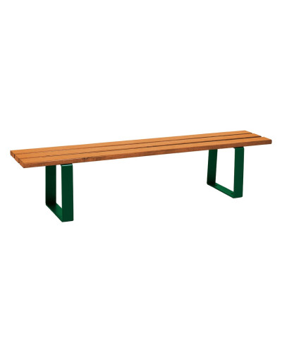 Buy PROCITY RIGA STEEL AND SOFTWOOD BENCH WITHOUT BACKREST: Softwood seat (light oak), Steel frame (Moss Green) - Online Shop Delivery