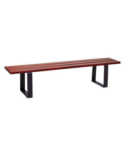 Buy PROCITY RIGA STEEL AND SOFTWOOD BENCH WITHOUT BACKREST: Softwood (Mahogany) Seat, Steel (Deep Black) Frame - Shop Online