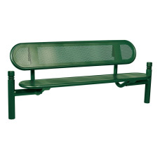 PROCITY ESTORIL STEEL BACKREST BENCH: Seat made of galvanized steel (moss green), frame made of steel (moss green).