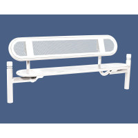 PROCITY Bench ESTORIL with backrest made of steel: seat made of galvanized steel (pure white), frame made of steel (pure white).