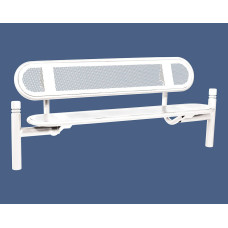 PROCITY Bench ESTORIL with backrest made of steel: seat made of galvanized steel (pure white), frame made of steel (pure white).