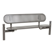 Procity Estoril Steel Backrest Bench: Seat made of galvanized steel (Procity Grey), frame made of steel (Procity Grey).