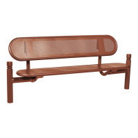 PROCITY ESTORIL STEEL BENCH WITH BACKREST: Seat made of galvanized steel (colorful), Frame made of steel (Rust Corten effect).