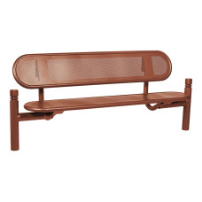 PROCITY ESTORIL STEEL BENCH WITH BACKREST: Seat made of galvanized steel (colorful), Frame made of steel (Rust Corten effect).
