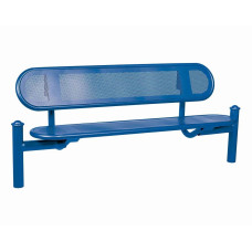 PROcity Estoril Steel Backrest Bench: Seat made of galvanized steel (gentian blue), frame made of steel (gentian blue).