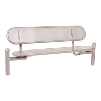 ProCity bench Estoril with steel backrest: Seat made of galvanized steel (silk grey), frame made of steel (silk grey).